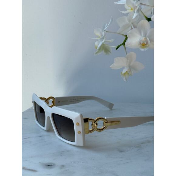 NEW Balmain Imperial Matte White Gold Sunglasses $875 - Picture 6 of 10